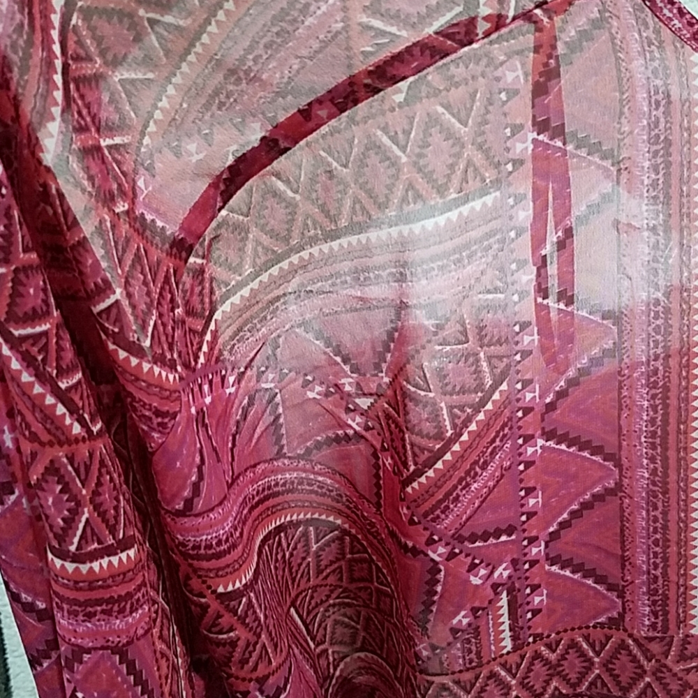 Bit & Bridle Sheer Ruana w Fringe Plus OS Misses - Picture 4 of 7